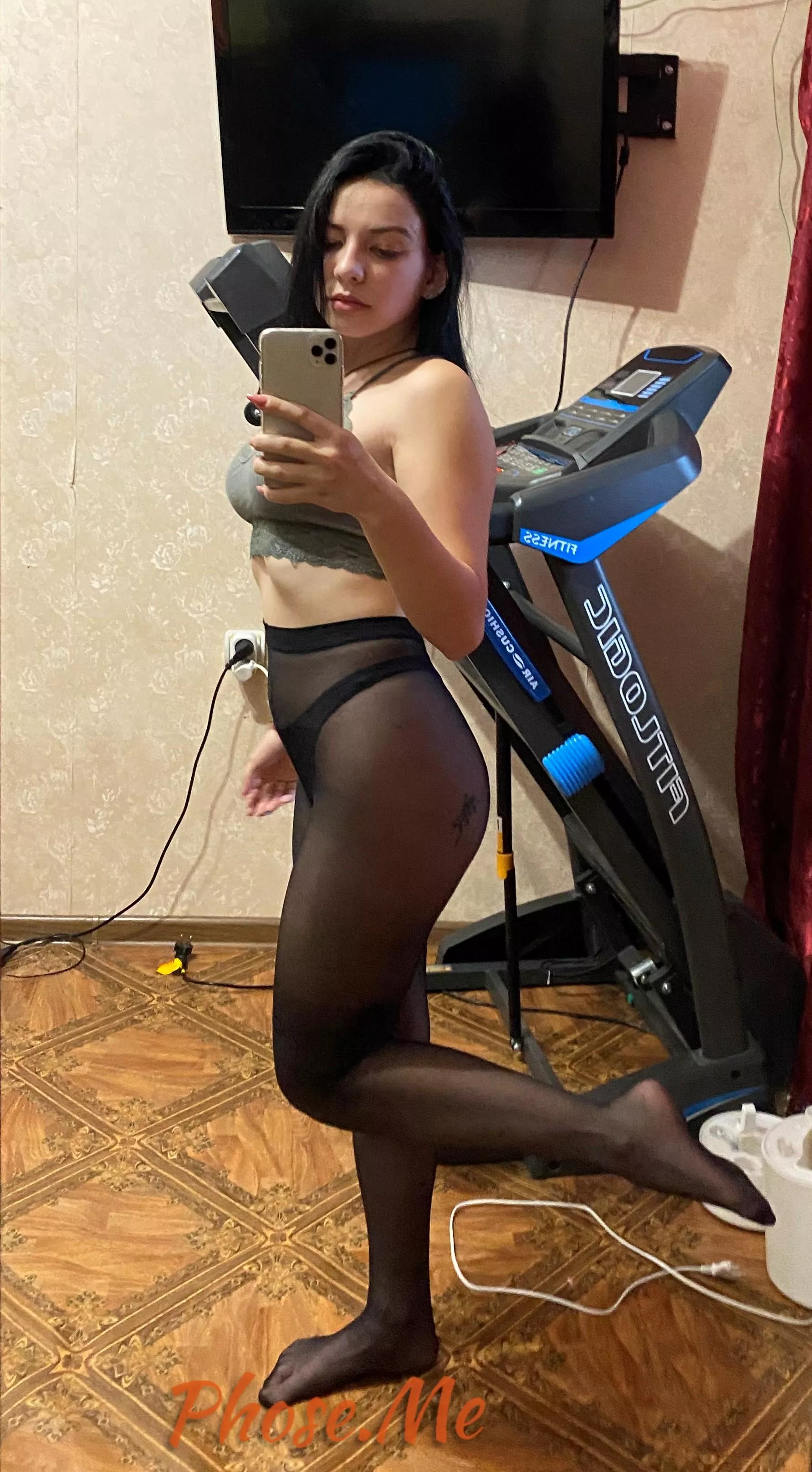 Selfie In Black Pantyhose