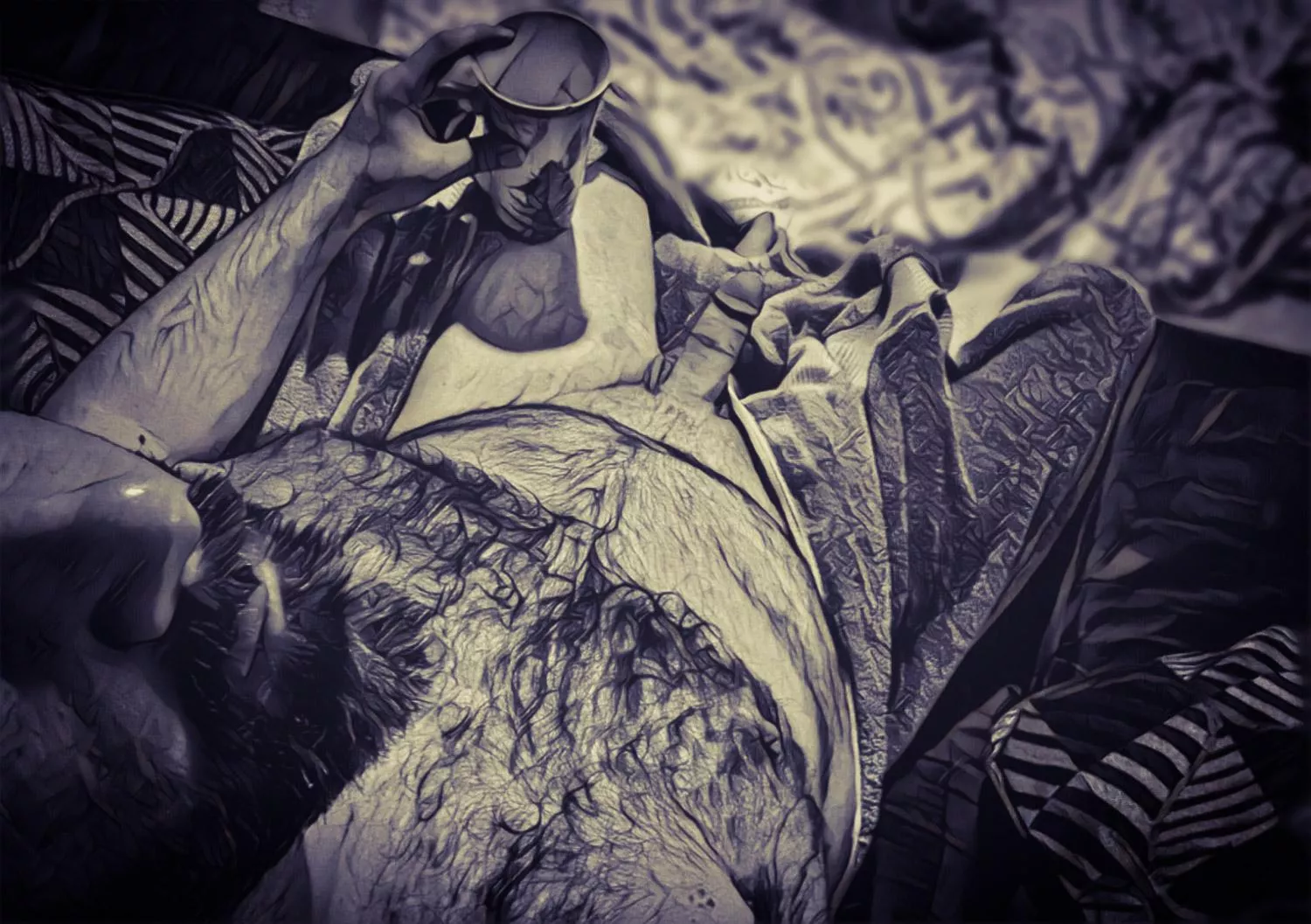 Showered, relaxing and morning brew a good start to the day.