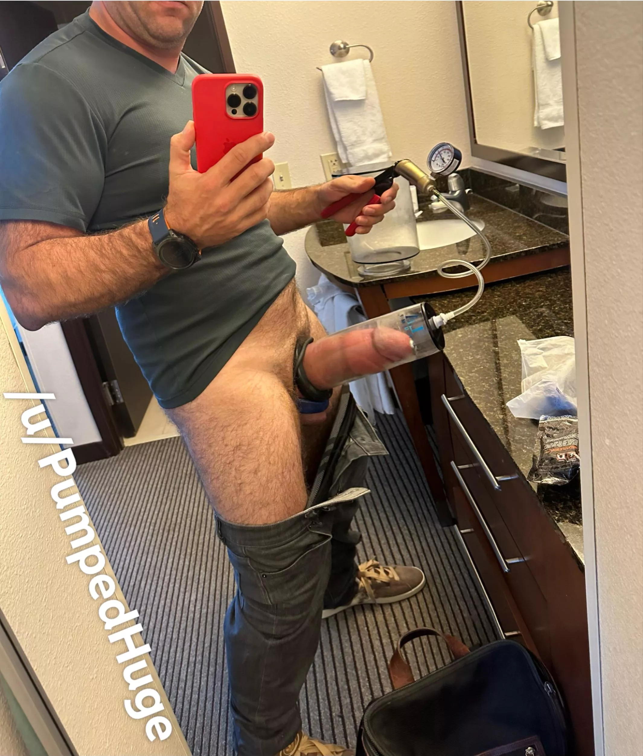 Sizing up before she arrives in the 3x10 tube… when she demands the biggest, I give it