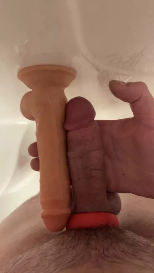 An average size 7-1/2 inch dildo. How’s it compare?