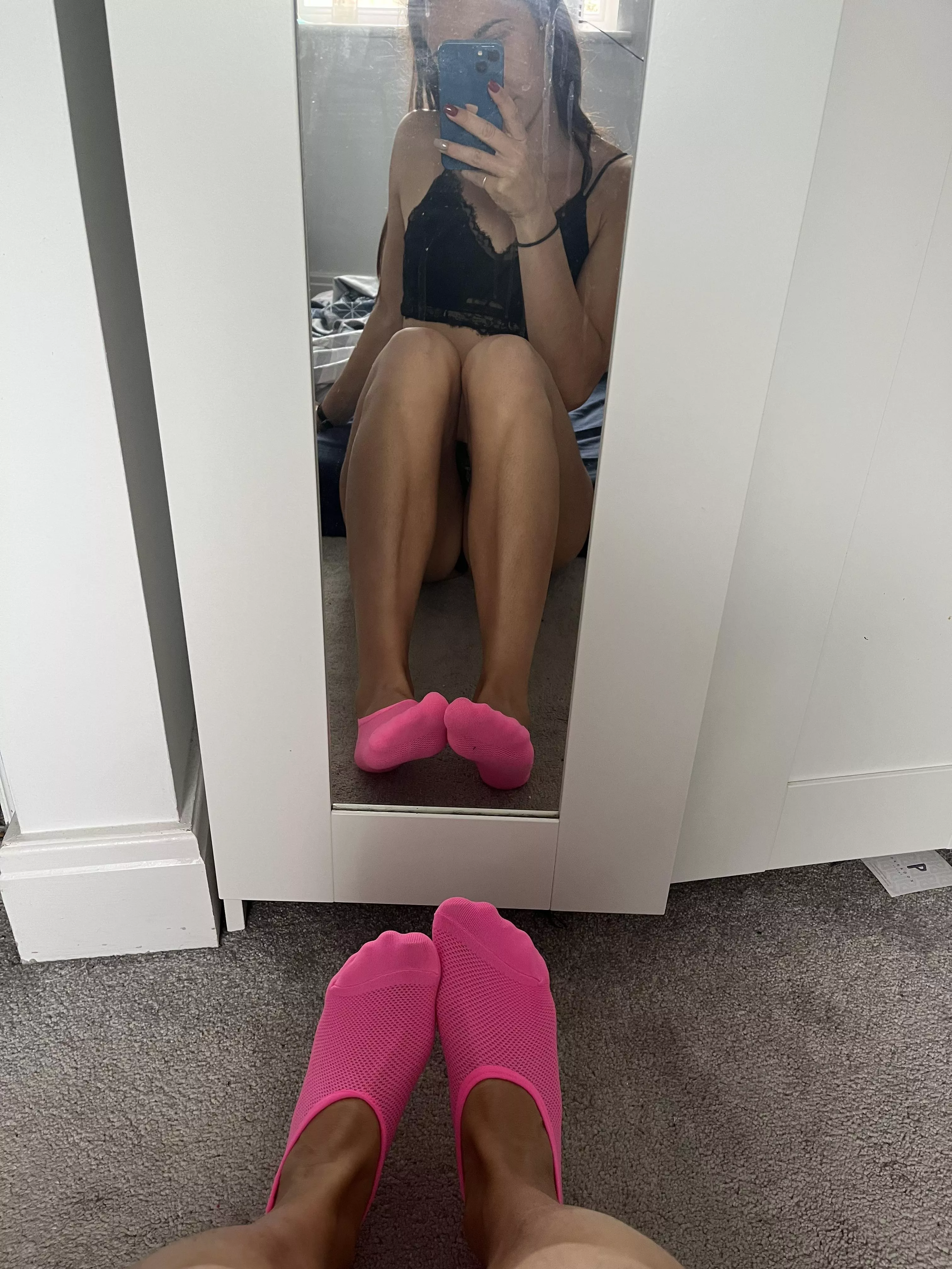 Bright pink socks make me happy 🥹🥹
