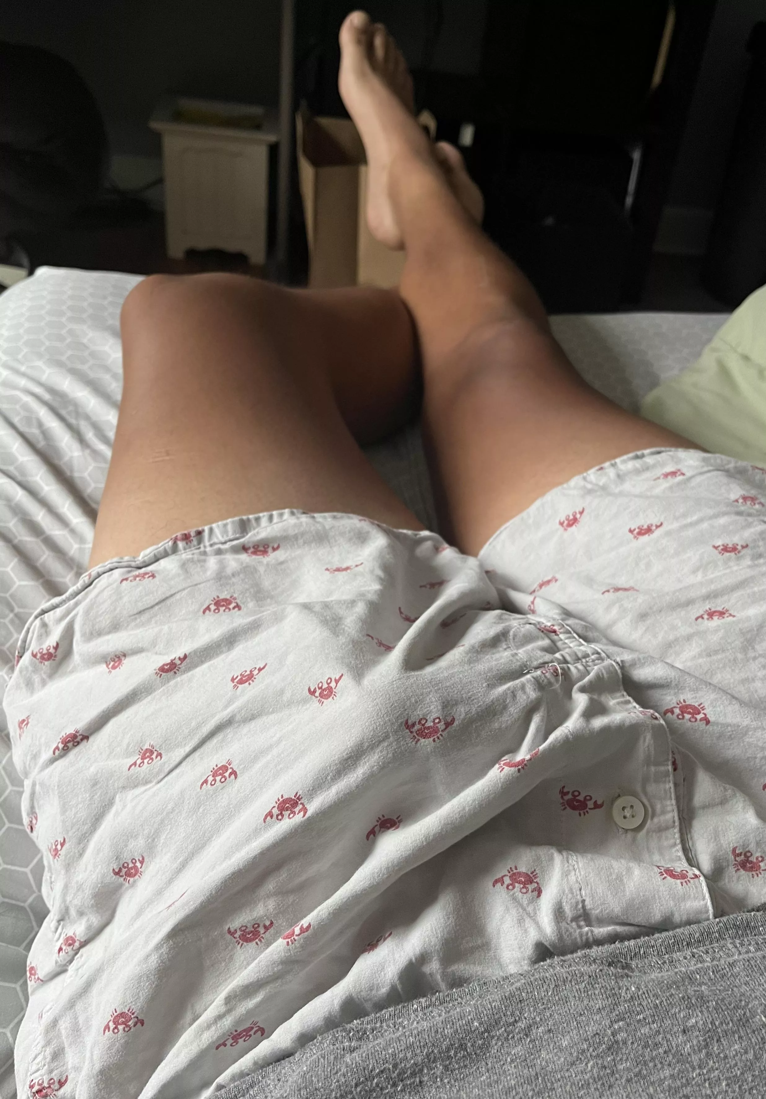 Laying looking at bulges