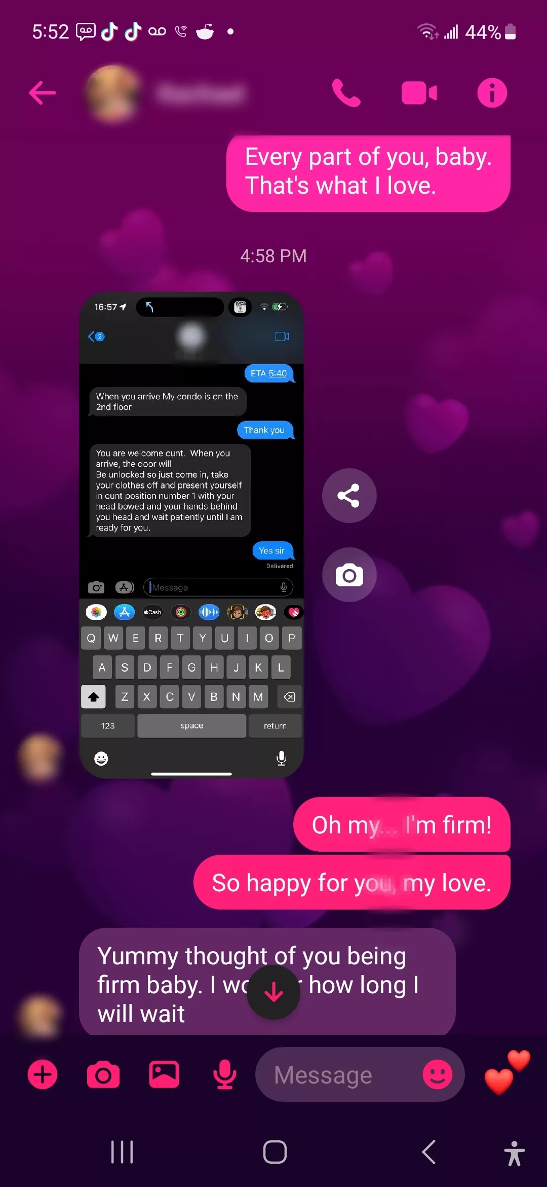 My new wife [F] is out with her Dom tonight, for the third time. He promises to use and bruise her well.