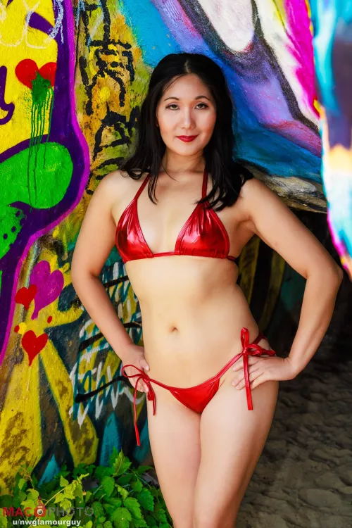 Nanci - Metallic Red Bikini