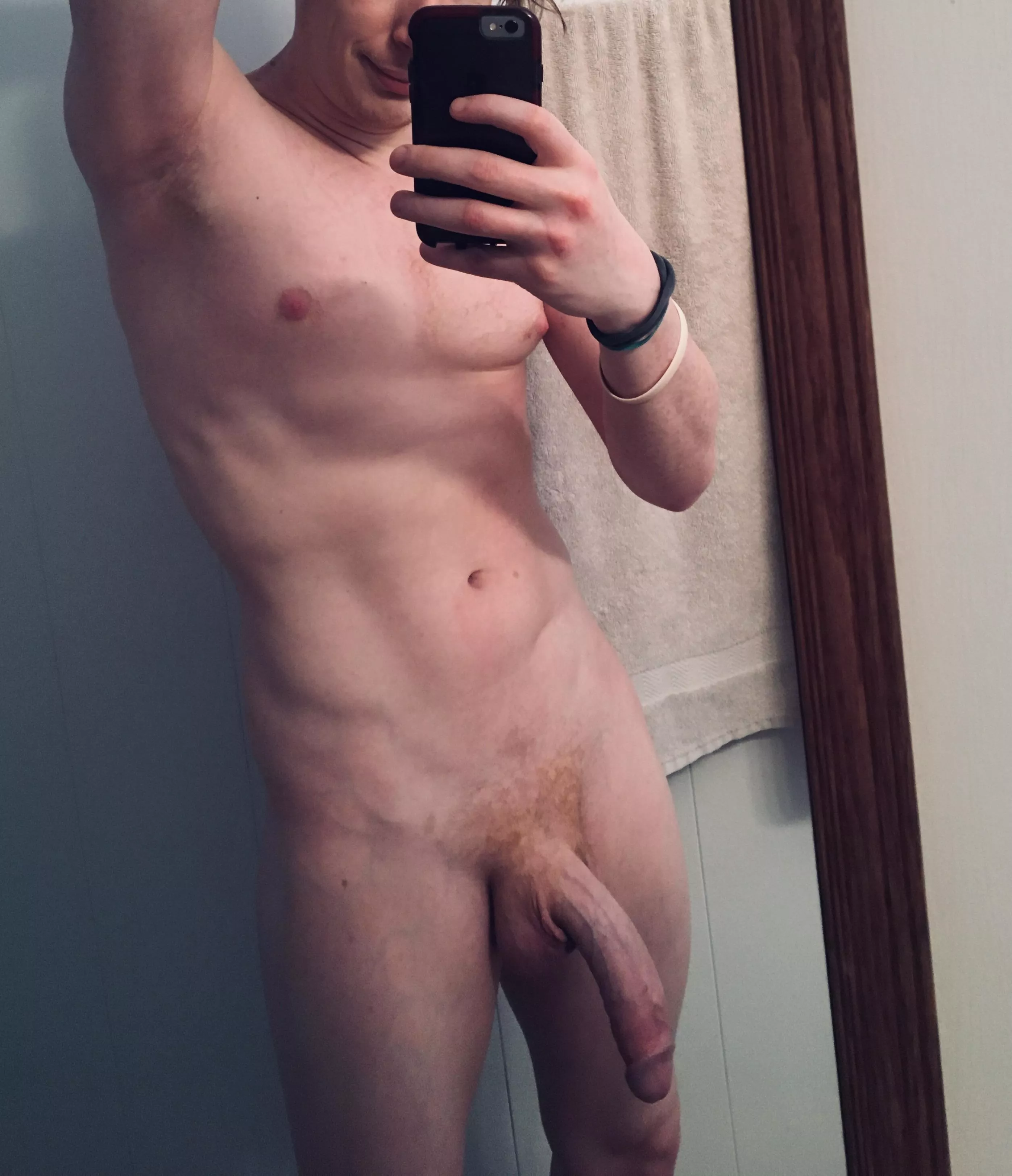 Tug on Daddy with both hands till it's fully hard.