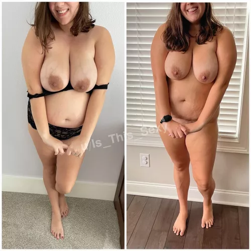 During pregnancy, vs after pregnancy. Look at the nipple change!