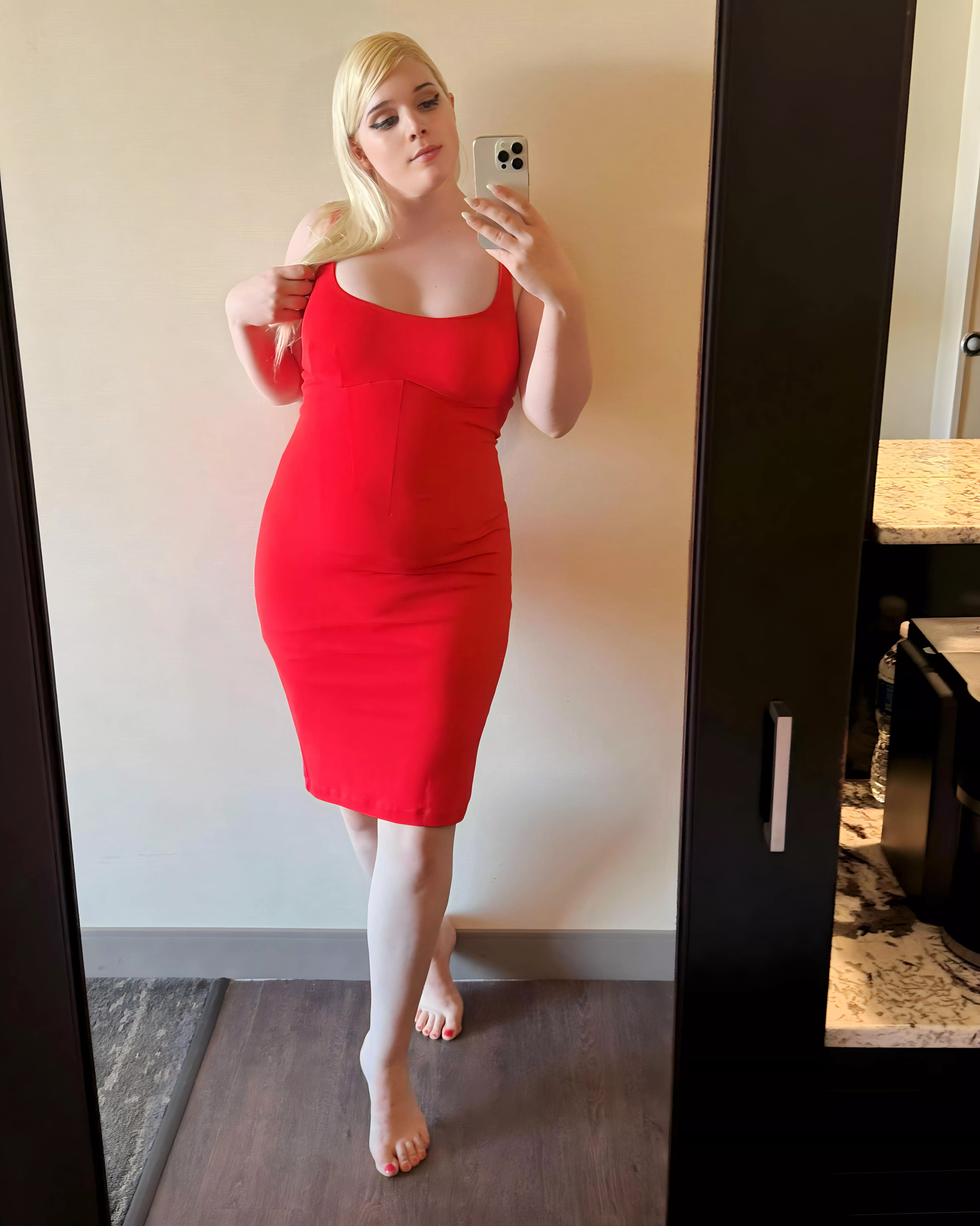 Is this femboy cute in red? 🥰