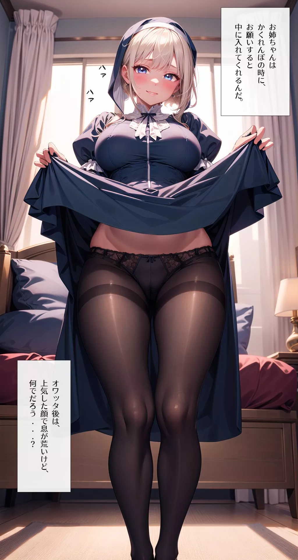 Lifting up her Skirt