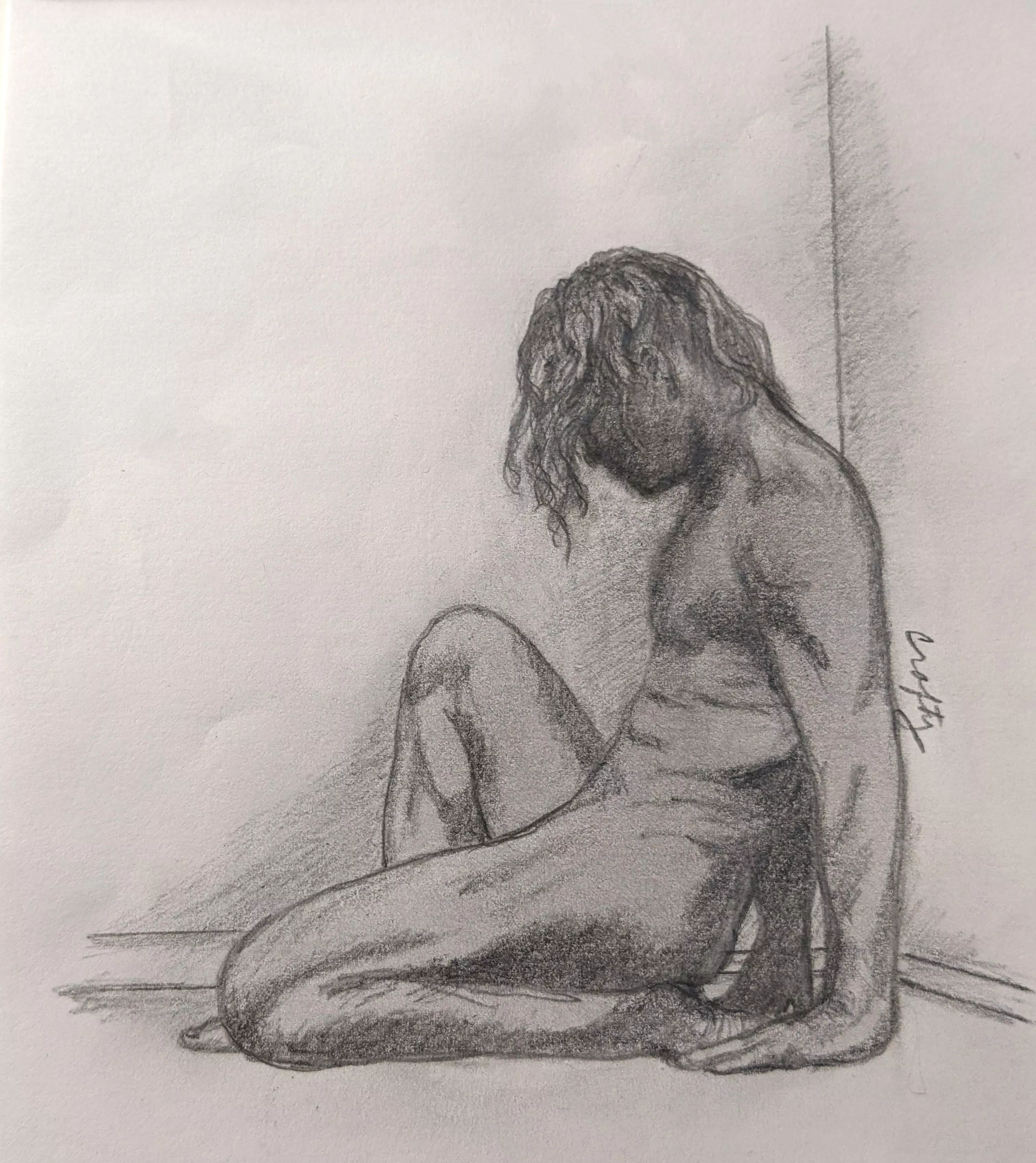 Pencil sketch of u/XXXoticArt, graphite on bristol