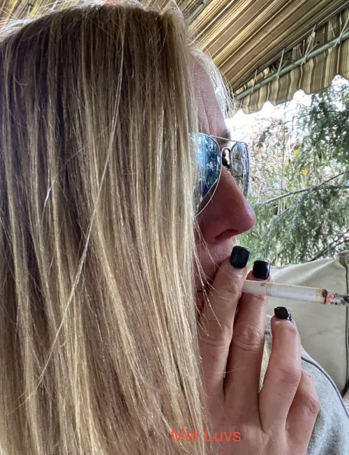 Sneaking a smoke outside....