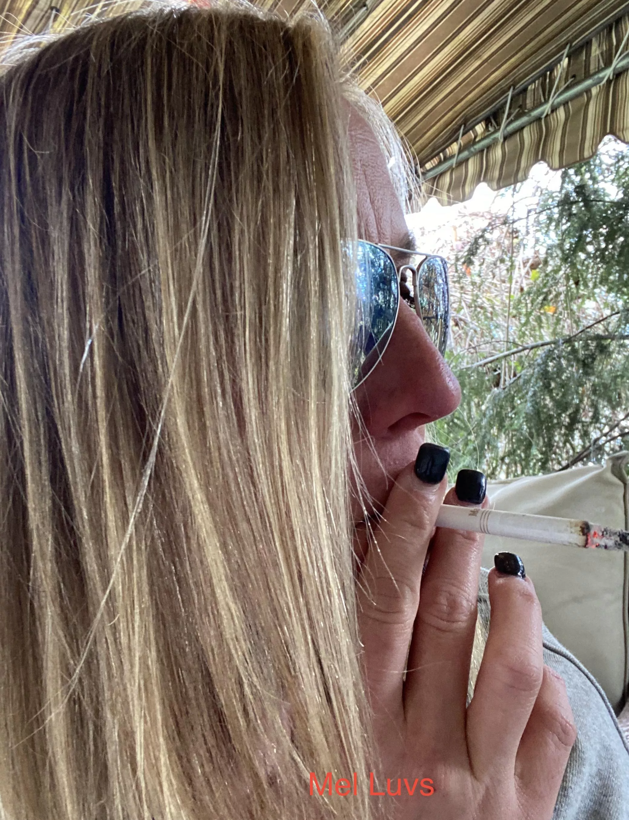 Sneaking a smoke outside....