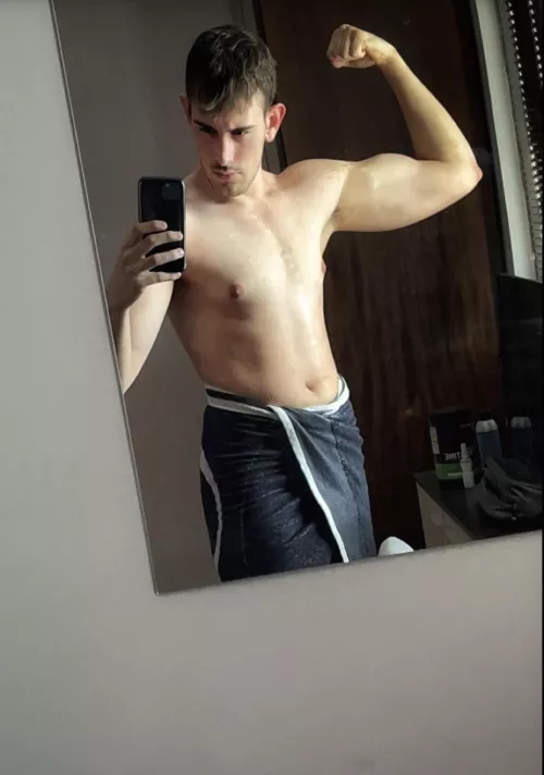 Take this towel off me with your mouth