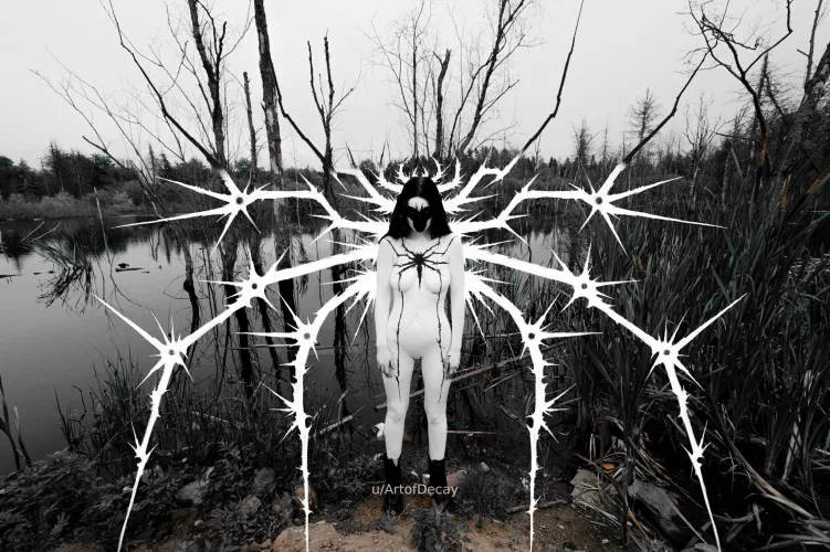 White-Venom cosplay model Kate-Zvkvt photo Roycoreroy body art Art of Decay