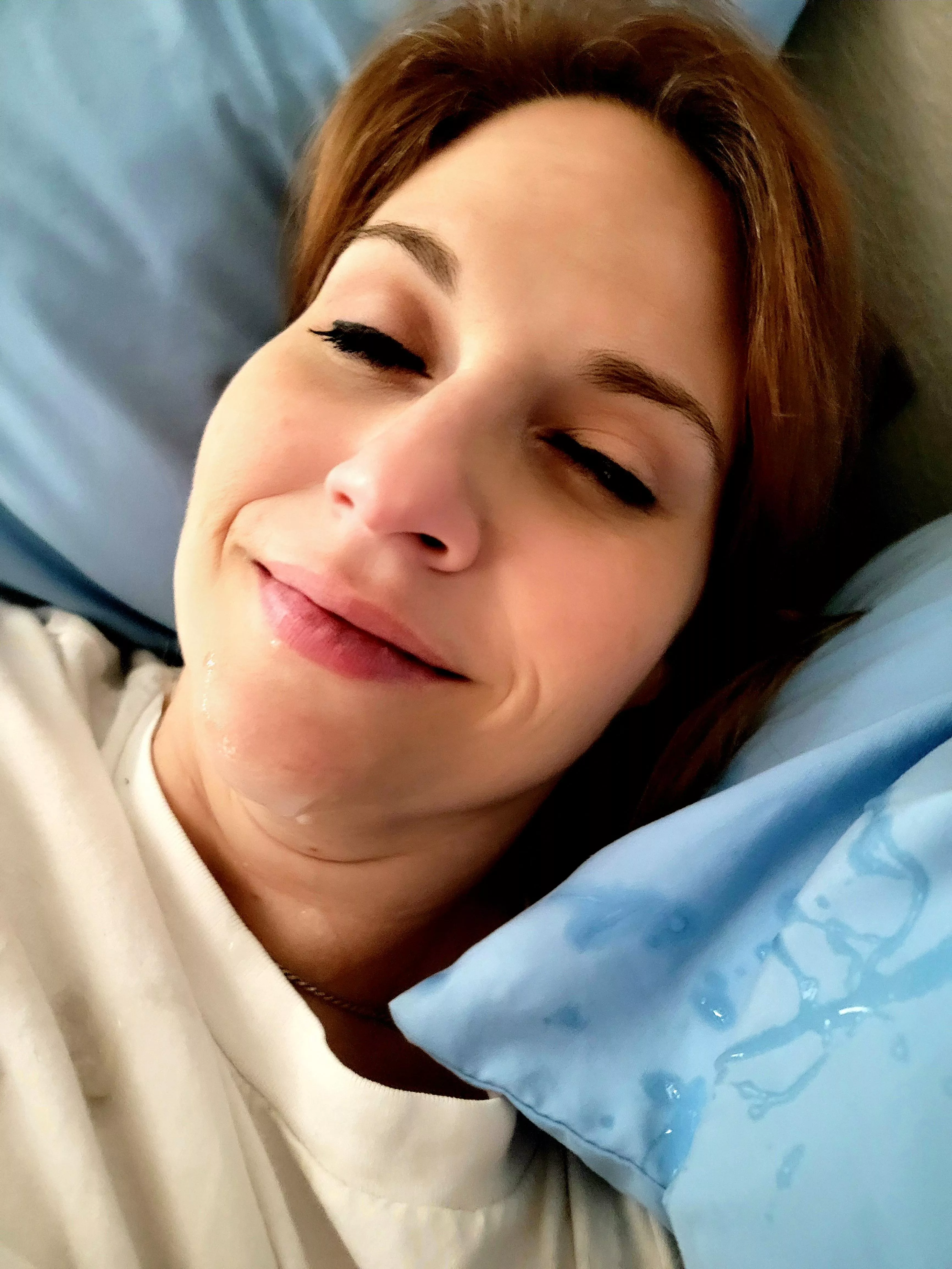 You know what would have been nice... if he got more on my face than he did the pillow for once