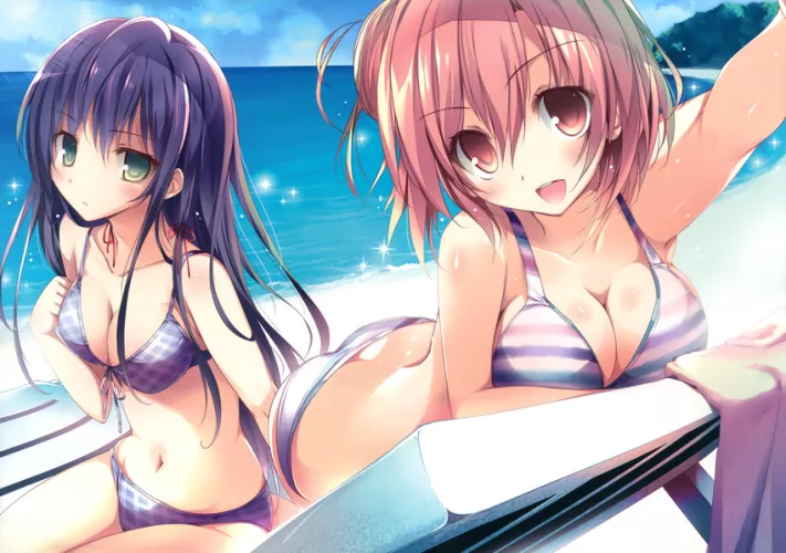 Yui and Yukino at the beach [Karory]