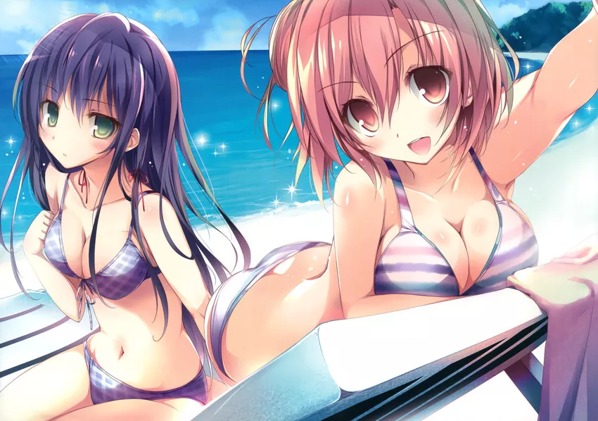 Yui and Yukino at the beach [Karory]