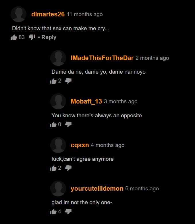 Didn't know that sex can make me cry...