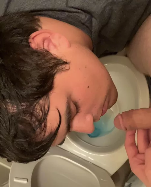 He’s about to swallow it all like a good boy