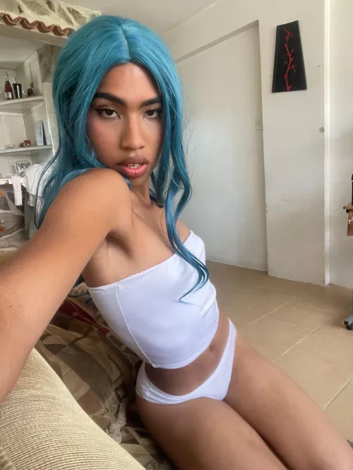 high n pretty w my blue hair