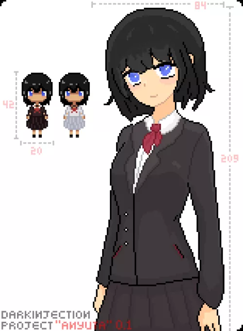 I joined the team making the game for Yuri Game Jam 2023, and here are my first attempts at drawing a character for it. The game is currently untitled, but you can follow its development on my Twitter(X) [Original]