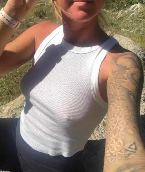 I love how my tits look under my thin tank top