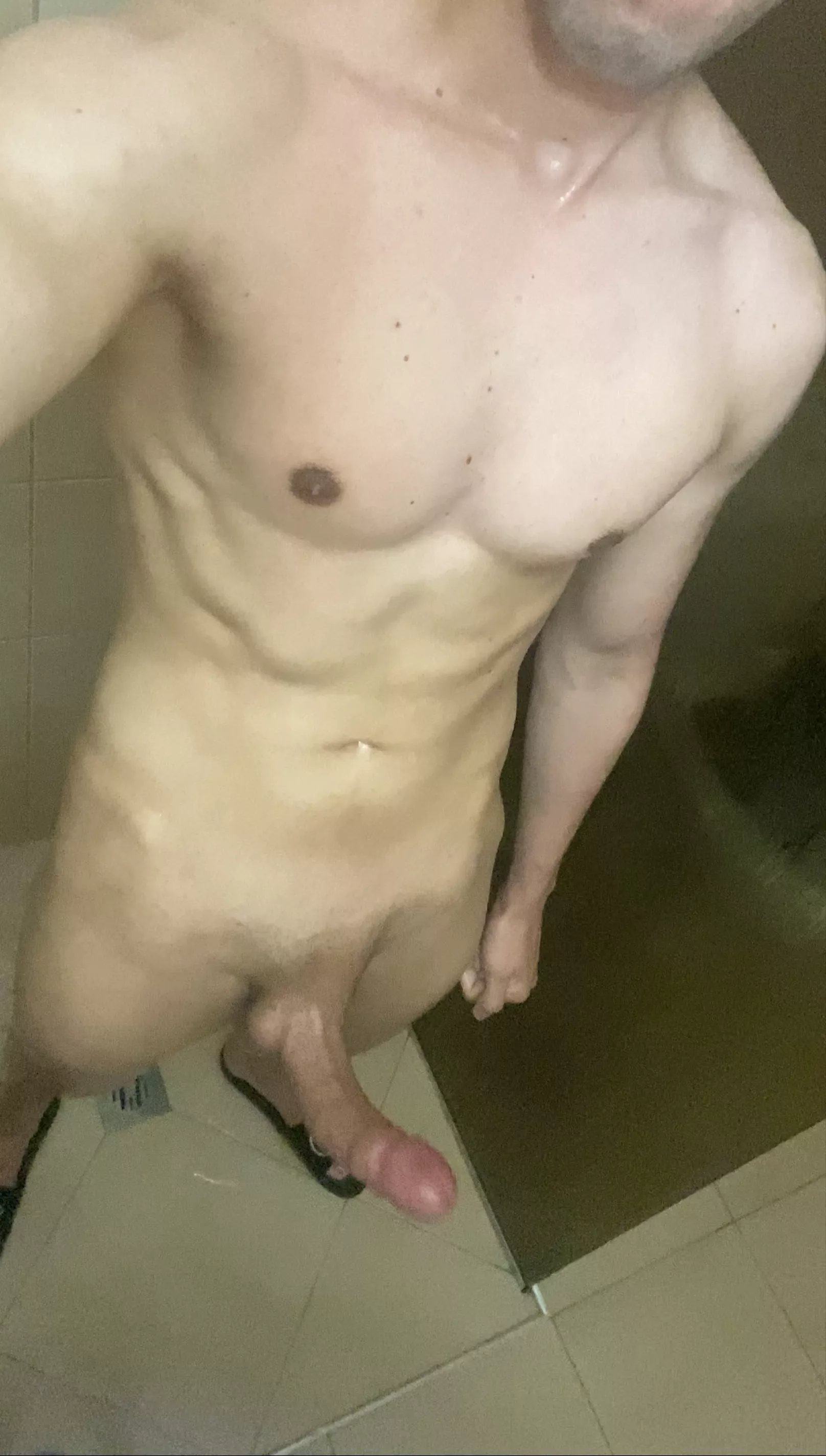 A hot shower after gym in the gym showers🥵 Where would you put your hands first?