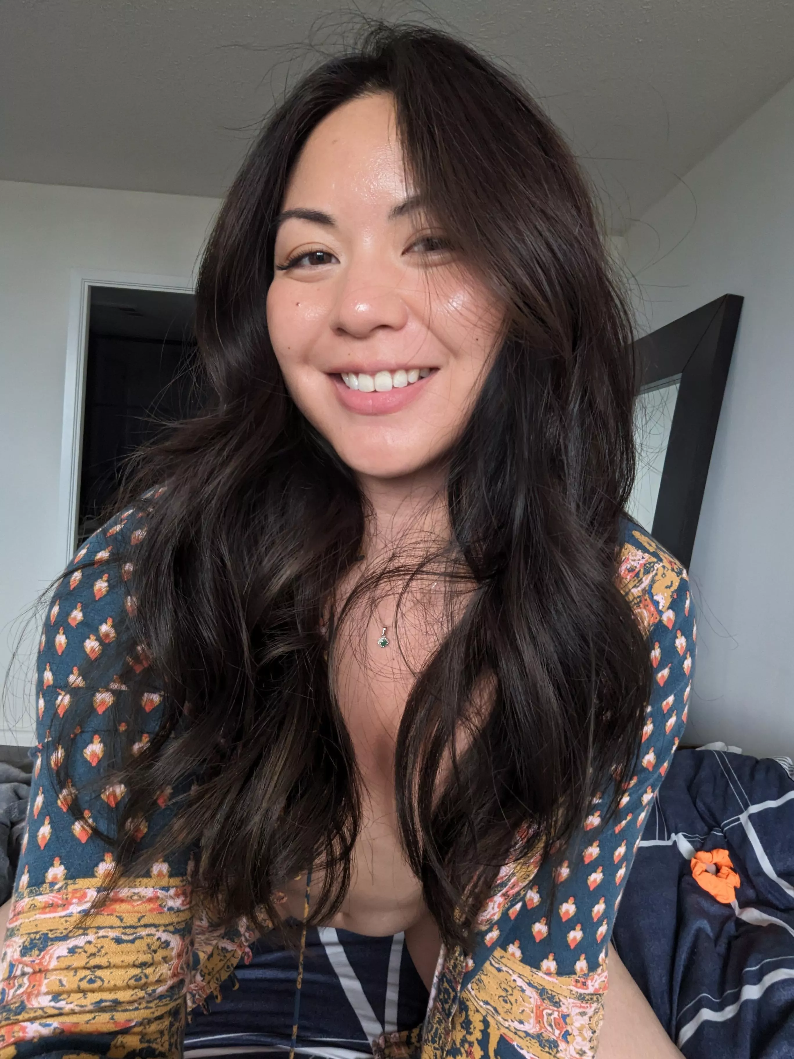 Get lost in this waterfall of brown hair