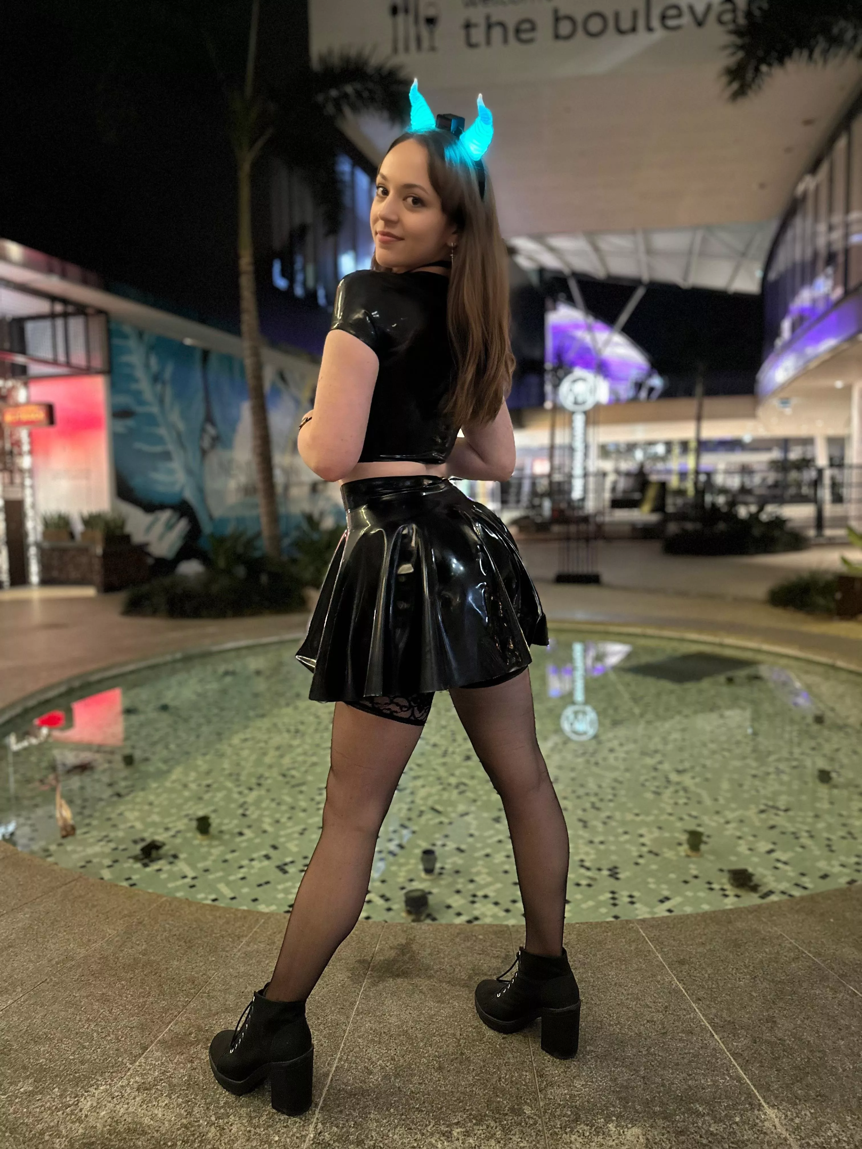 Horny devil in latex