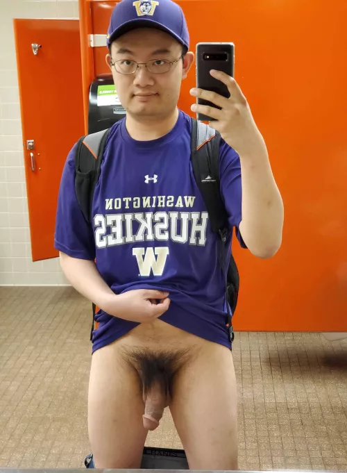 Just showing during a bathroom break