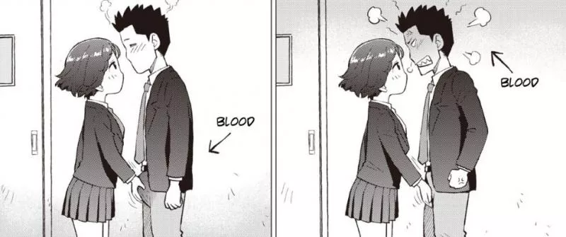 LF Mono source: 1girl, 1boy, steam, blood, arrows, school, door, erection, short hair, spiked hair, angry, relaxed