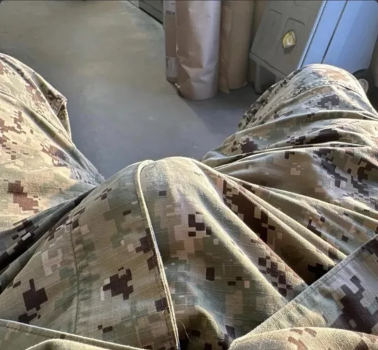 On weekend duty and this erection is ready to rip through my boxers and my uniform.