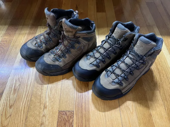 500+ miles vs 0 miles. My favorite hiking boots