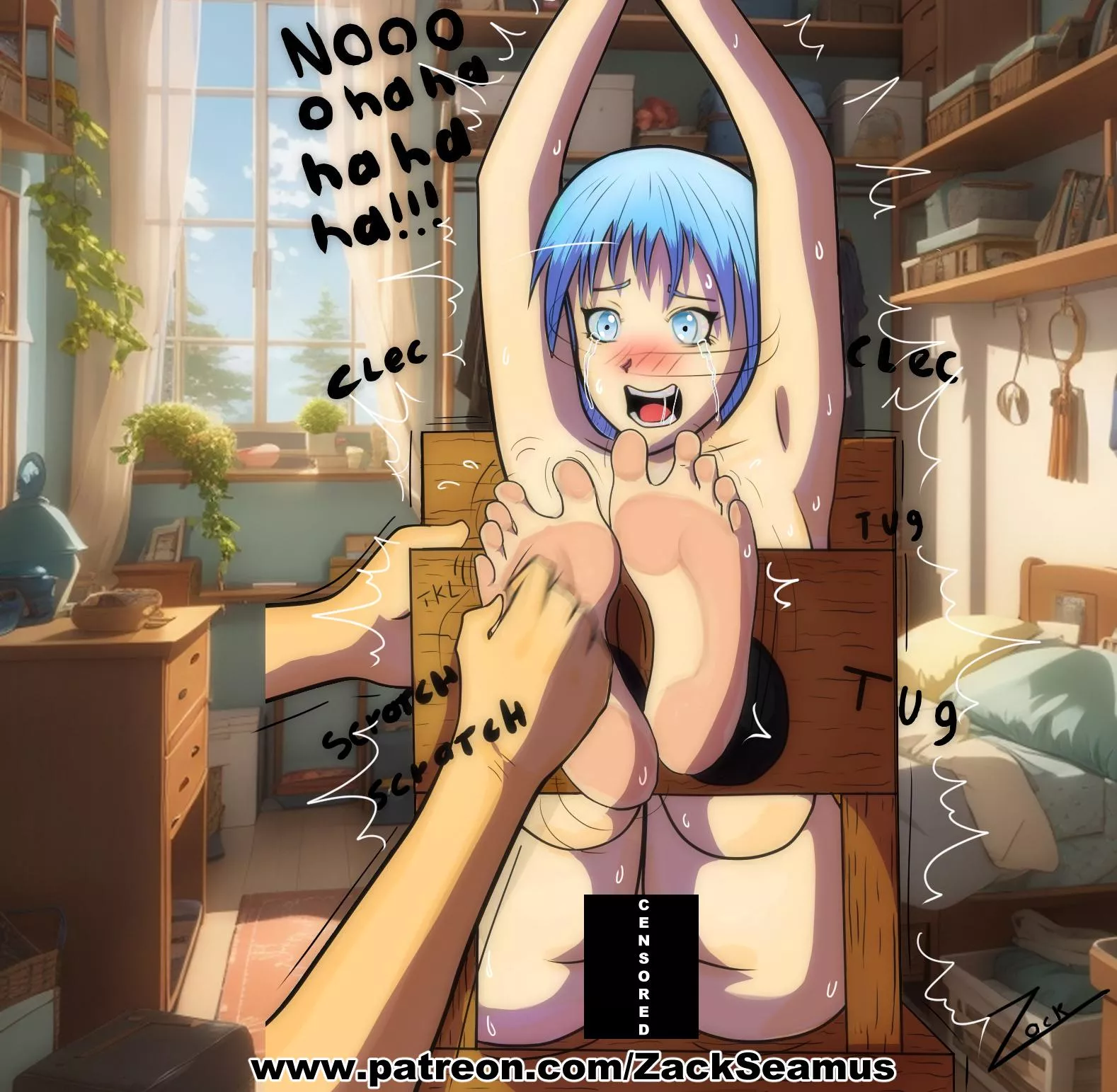 Blue haired OC Censored Remaster