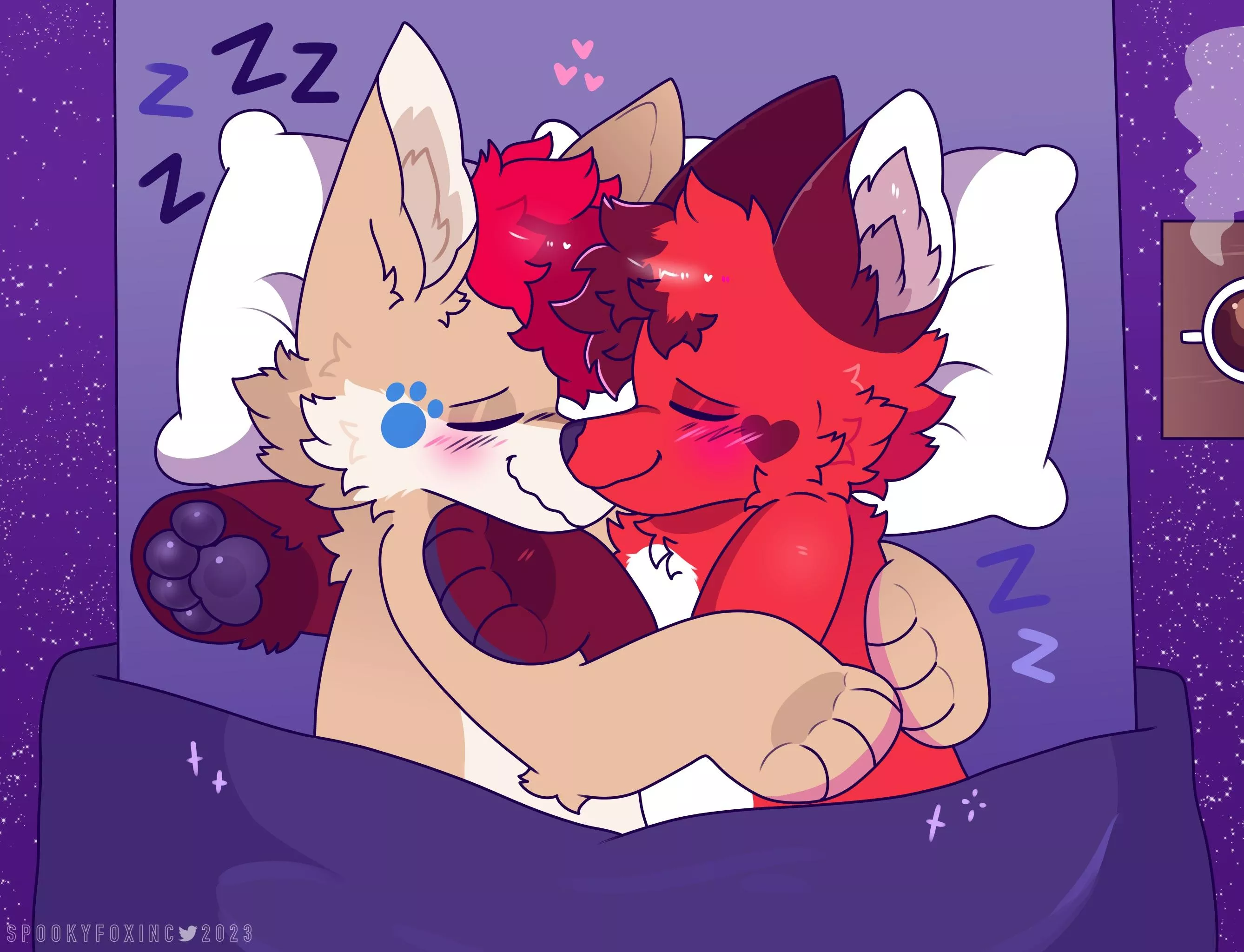 cosy 💖 <commission for spark, art by me @spookyfoxinc on twitter>