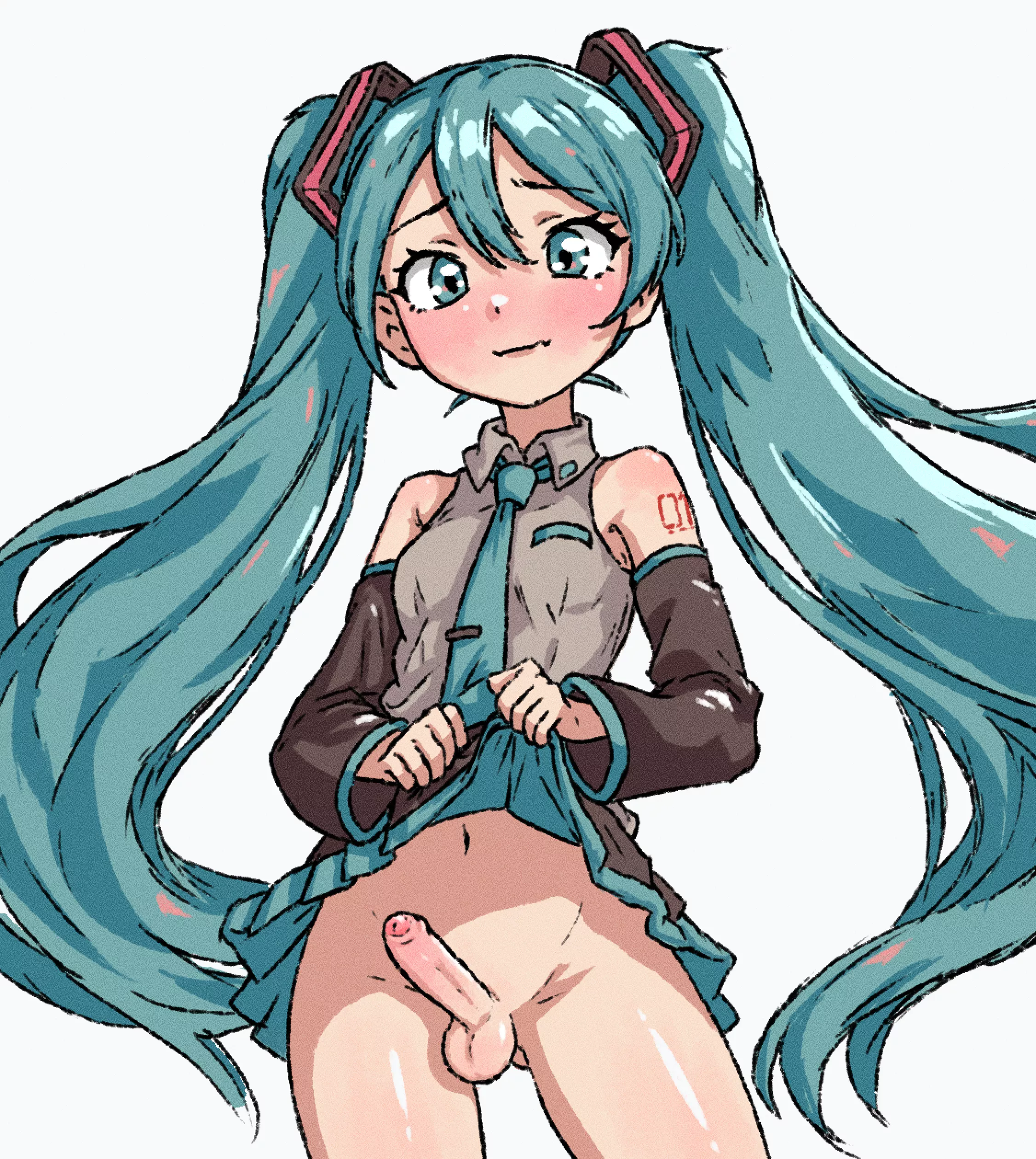 Drew a futa Miku 😅