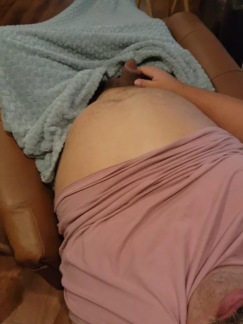 Enjoying some alone time during halftime.