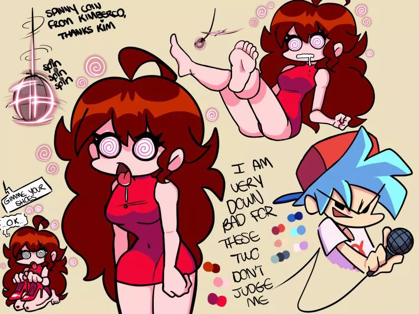 Girlfriend from FNF, hypnotised into showing off her feet (JeejJeejJeej)