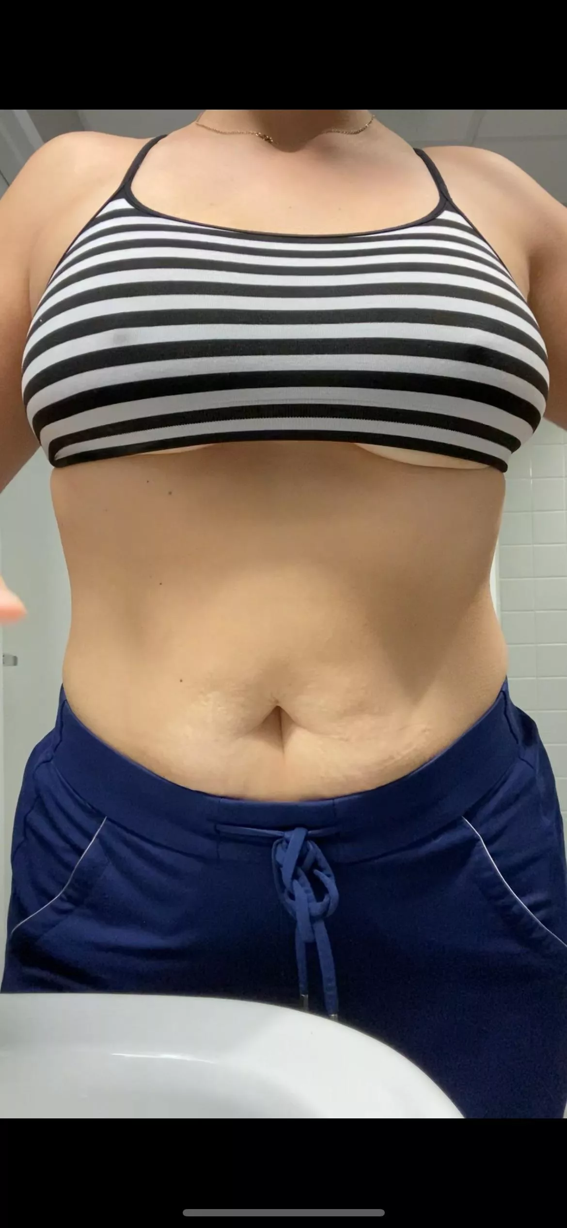 I think I need a bigger sports bra under my scrubs