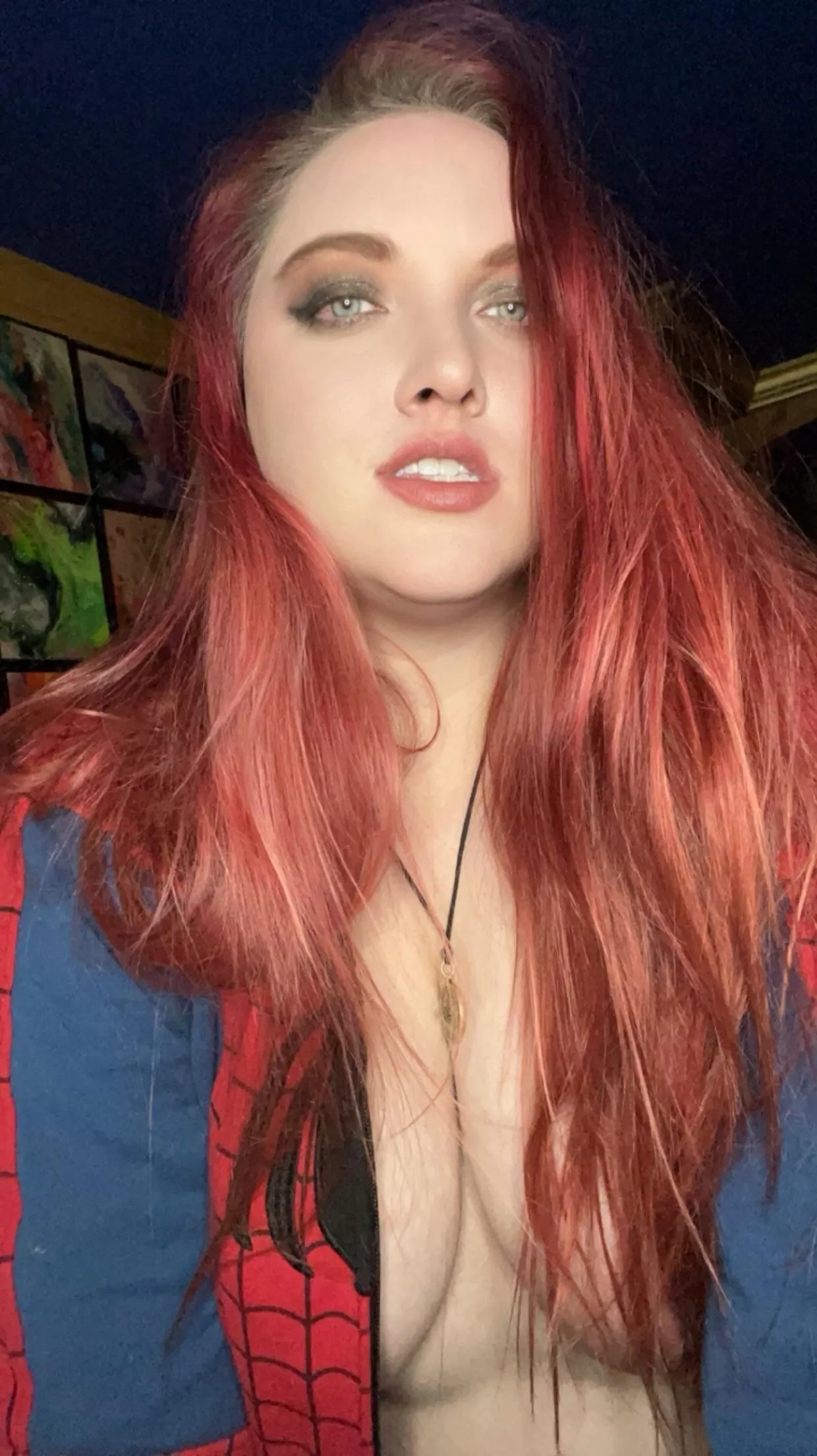 Just a tiny wild. I’ll be Spiderman let’s kiss upside down. (F35)