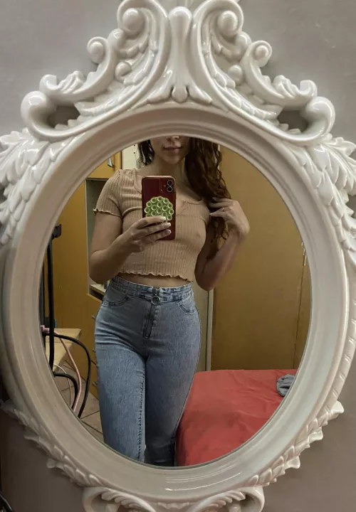 No bra and nipples visible 🫠