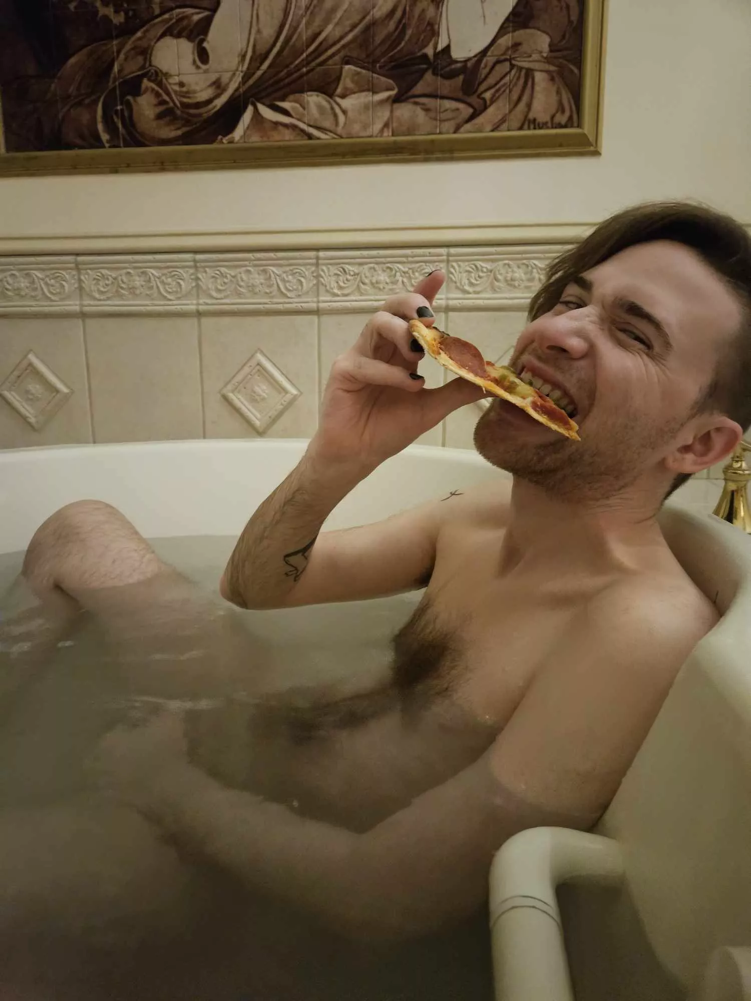 Pizza in the hot tub?