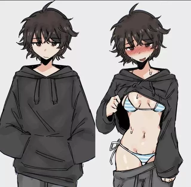 Boyish girl shows off