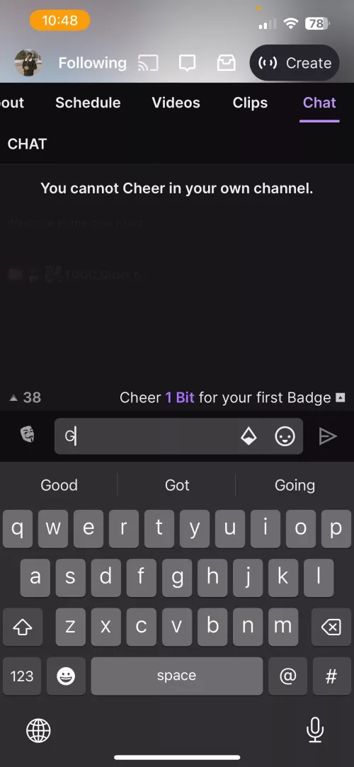 Chat glitch