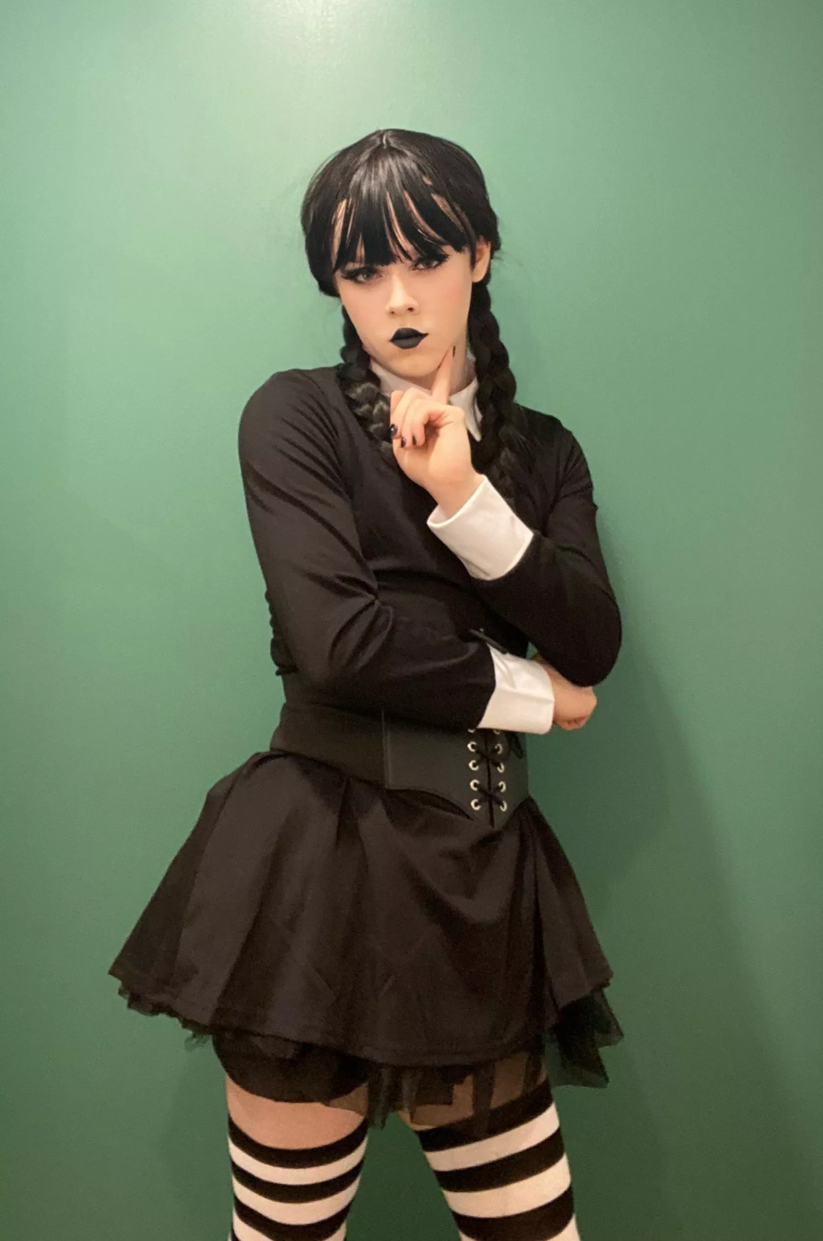 Femboy Wednesday Addams for halloween🖤