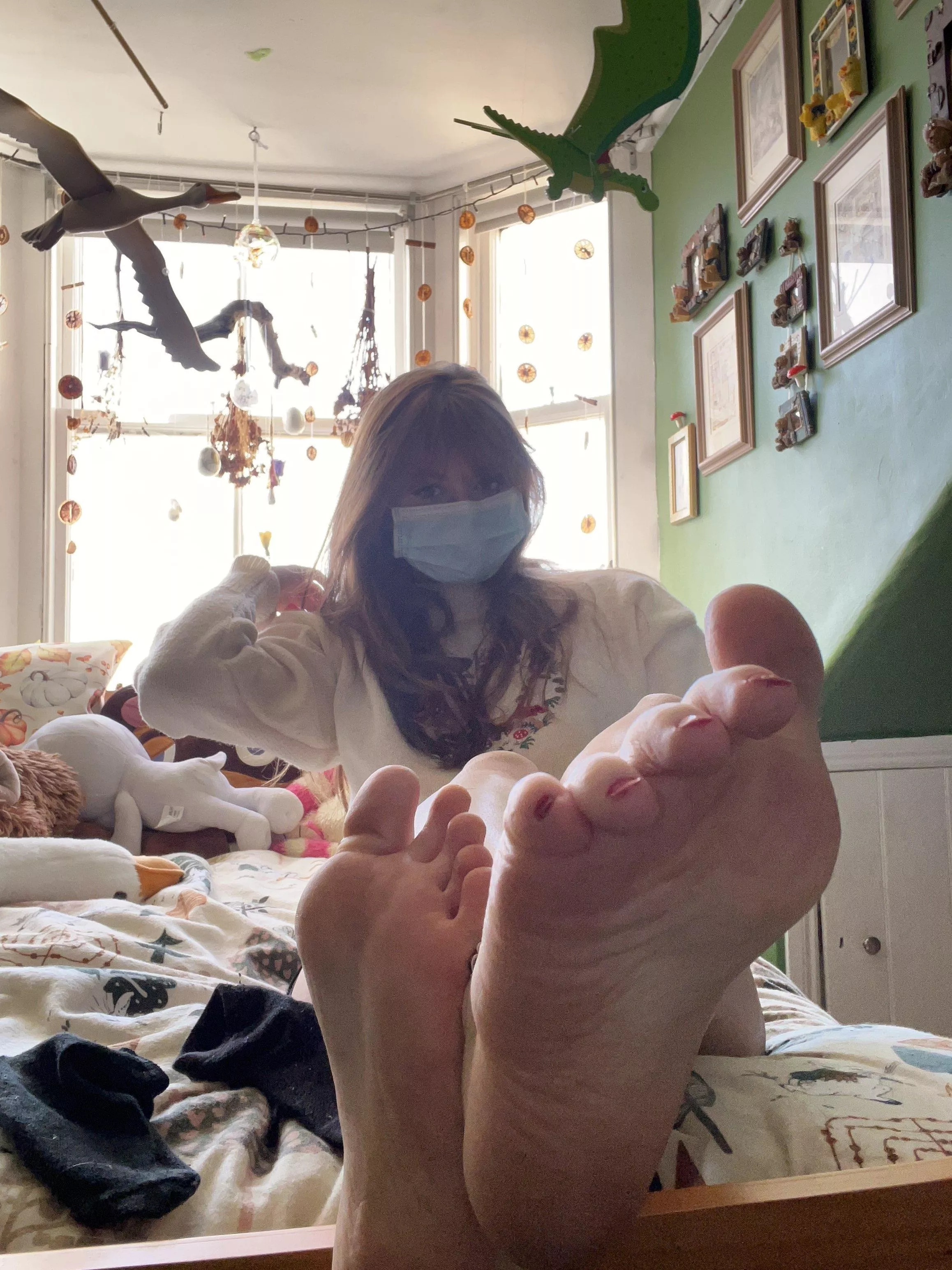 Fresh out of socks and right up close, what would you like to do?