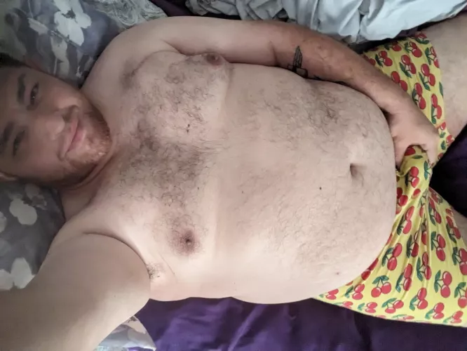 GG grabbing a handful of cherries