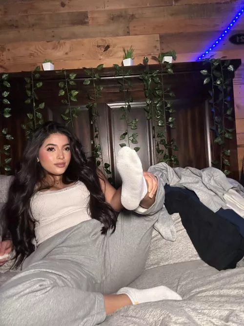 me in white socks > hot