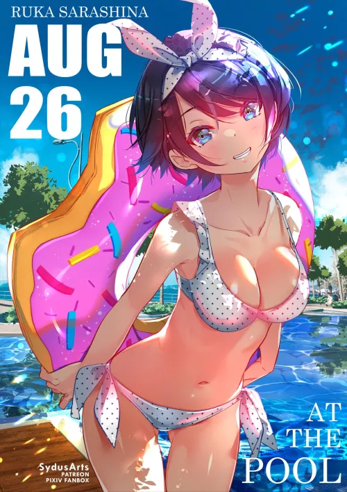 Sarashina Ruka Takes a Cute Pose in the Poolside [Kanojo Okarishimasu] (SydusArts)