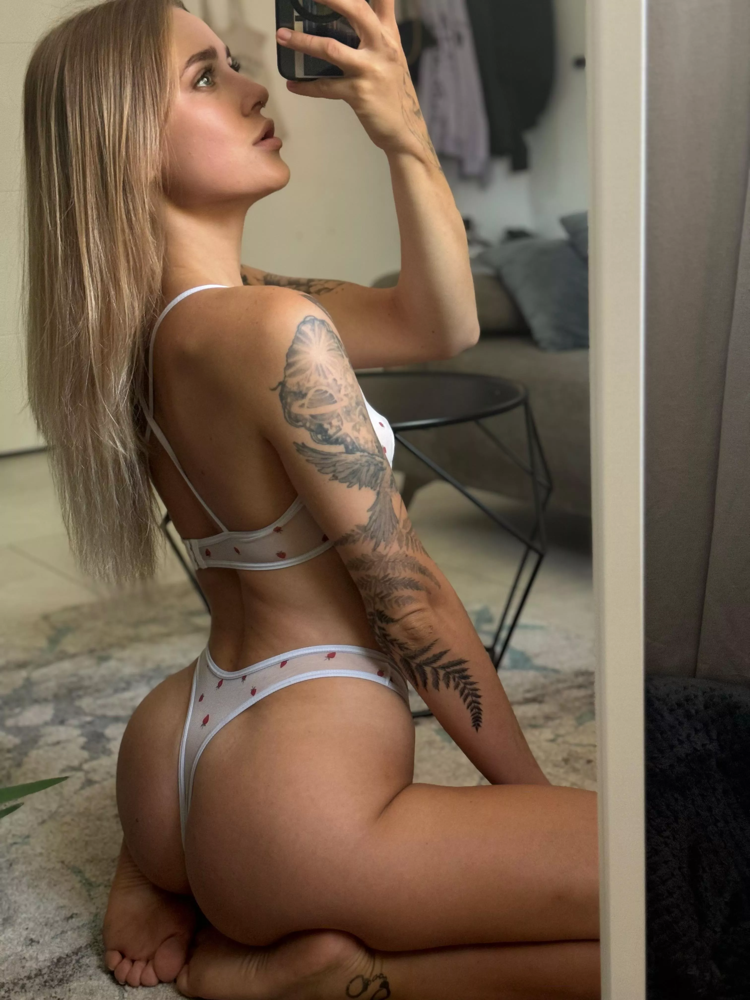 Teasing you with my toes and a my butt