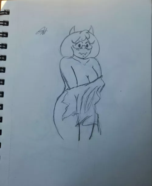 [Toriel] taking off her shirt